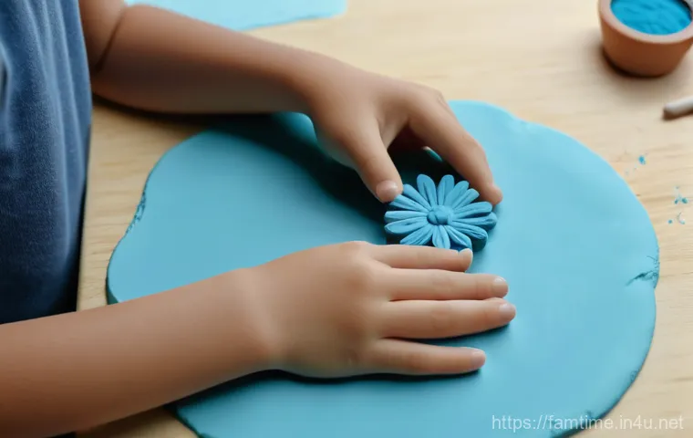 가족과 함께하는 클레이 아트 - **A diverse family—a mother, a father, and two children (approx. 6 and 9 years old)—are happily coll... 가족과 함께하는 클레이 아트 - **A diverse family—a mother, a father, and two children (approx. 6 and 9 years old)—are happily coll...