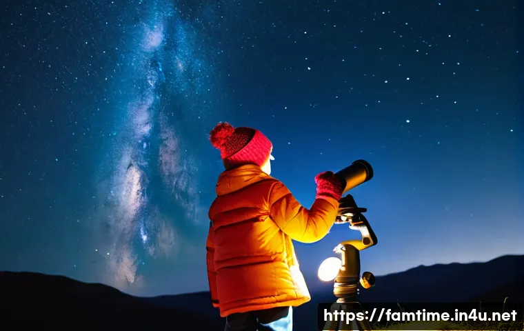 아이와 함께하는 천문 관측 - **Prompt 1: Family Stargazing Adventure**
A joyful family of three—a father, a mother, and their...