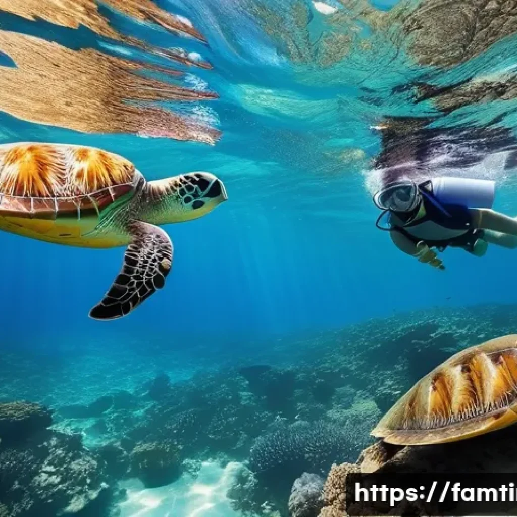 가족과 즐기는 바다 액티비티 - **Image Prompt: Family Snorkeling Adventure in Hanauma Bay**
A vibrant underwater scene in Hanau...